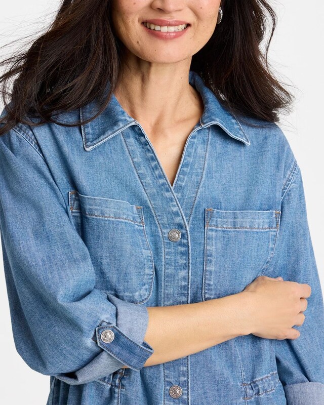 Denim Cinch Waist Jacket - image 4